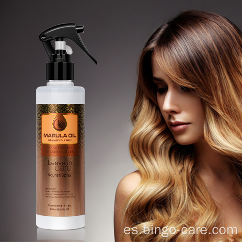 Dejar en spray para el cabello aceite de marula anti encrespamiento